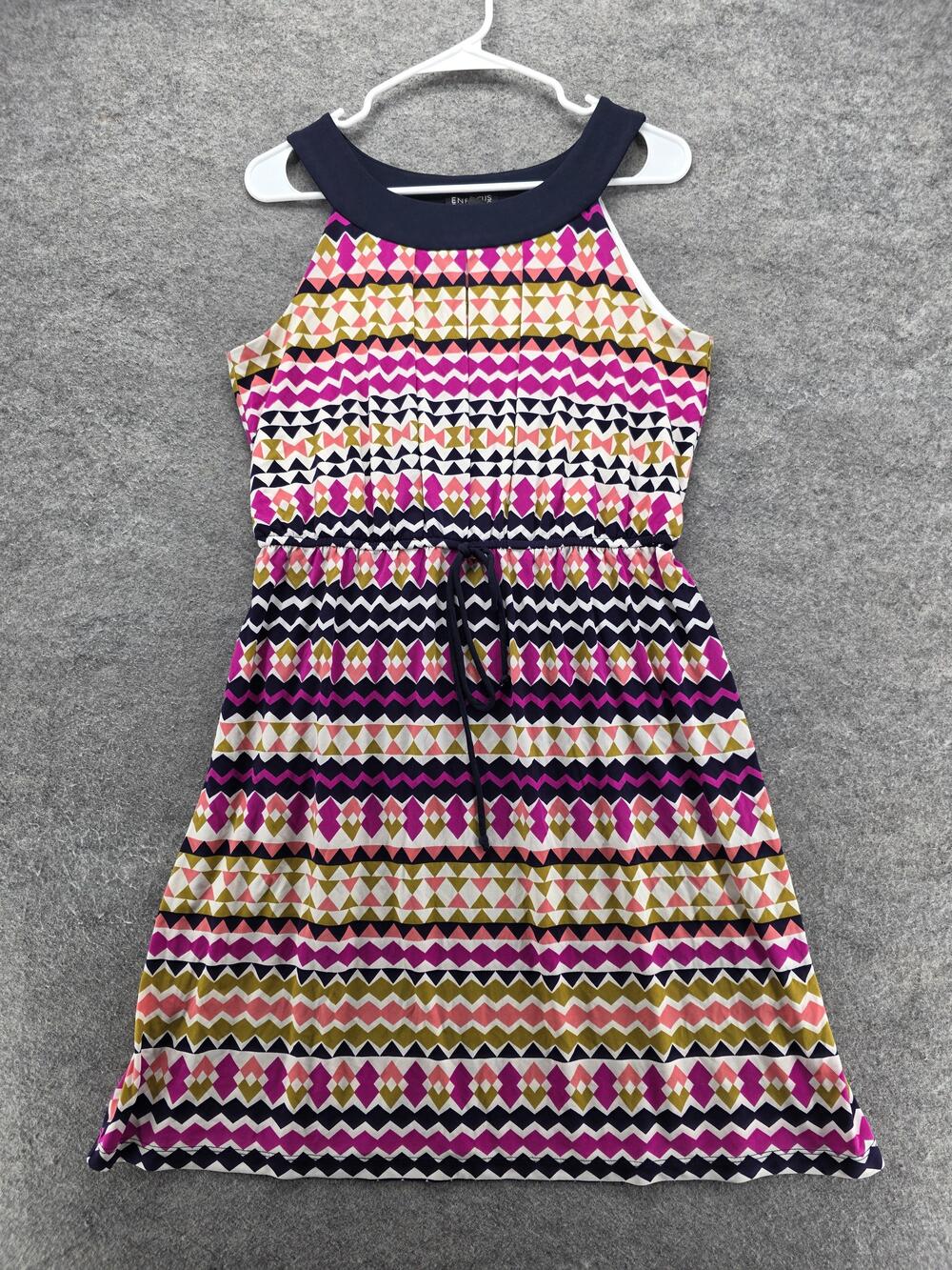 Enfocus Studio Dress Womens Large Multicolor Sleeveless Geometric Pattern Summer